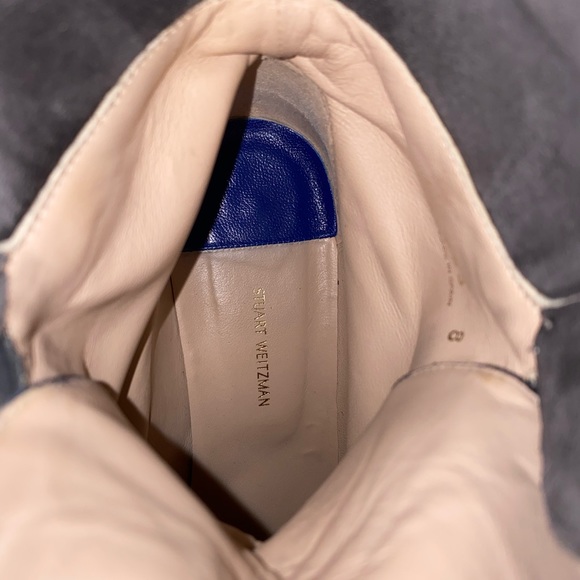 Stuart Weitzman Shackleton Combat Boots Suede Grey - Picture 9 of 11